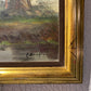 L. Brinksme Antique oil painting on canvas Windmill, Rural Landscape, Framed