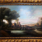 Antique Italian Landscape Oil Painting Signed Rastelli, Vintage Framed Art