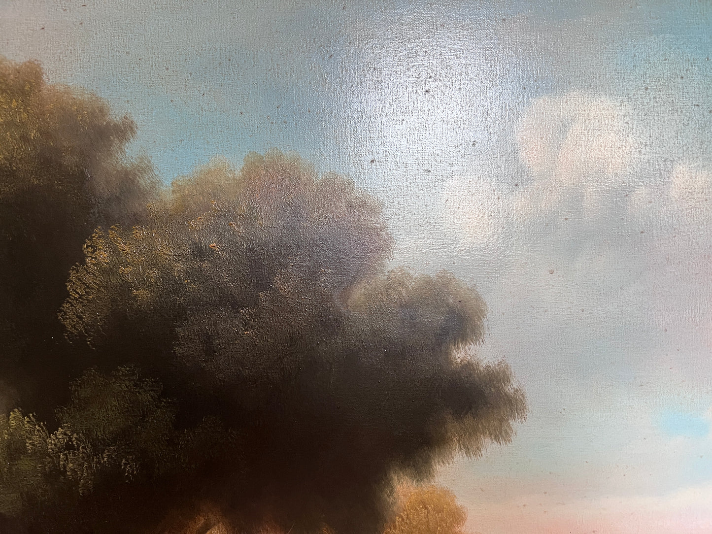 Antique Italian Landscape Oil Painting Signed Rastelli, Vintage Framed Art