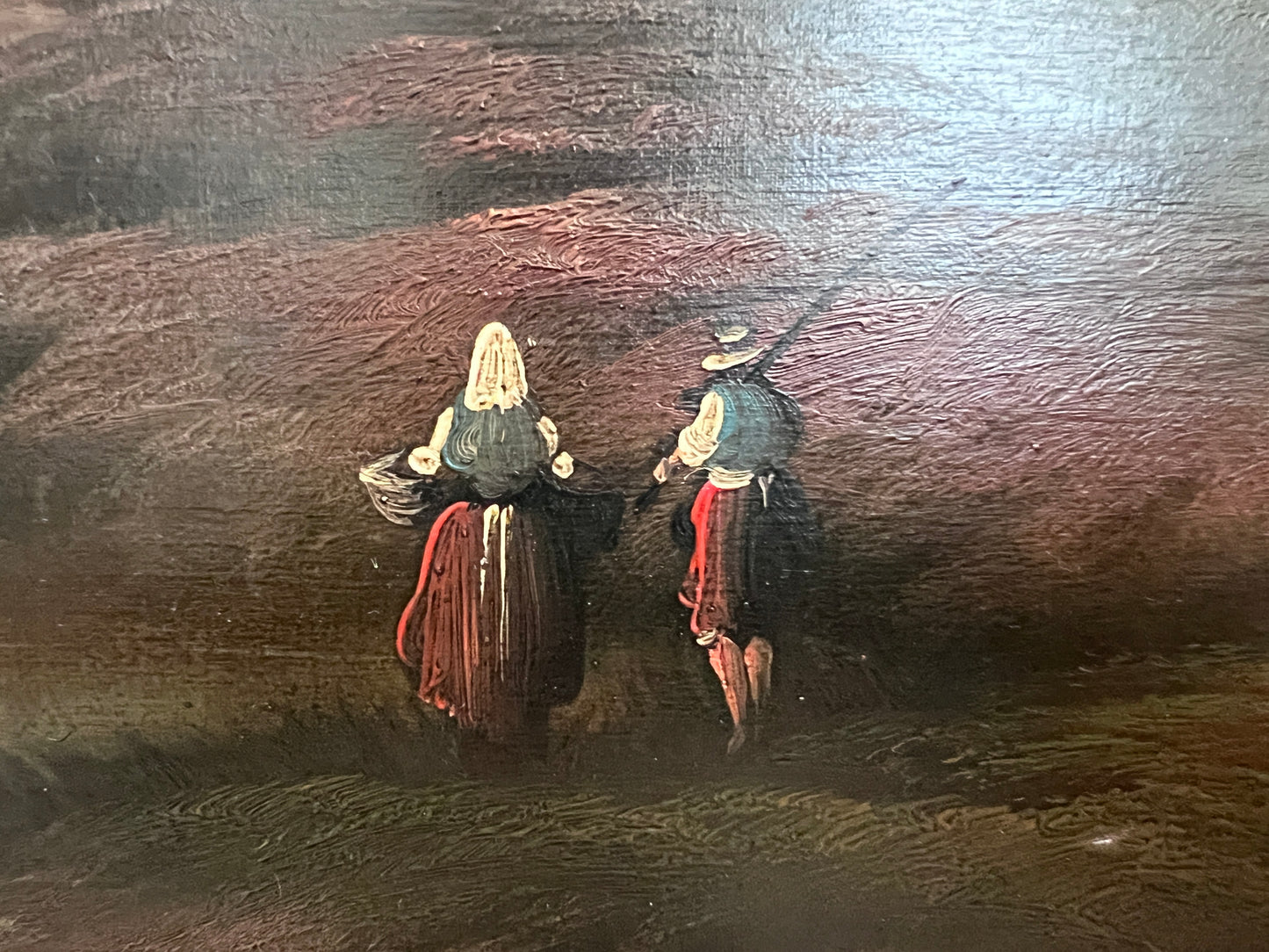 Antique Italian Landscape Oil Painting Signed Rastelli, Vintage Framed Art