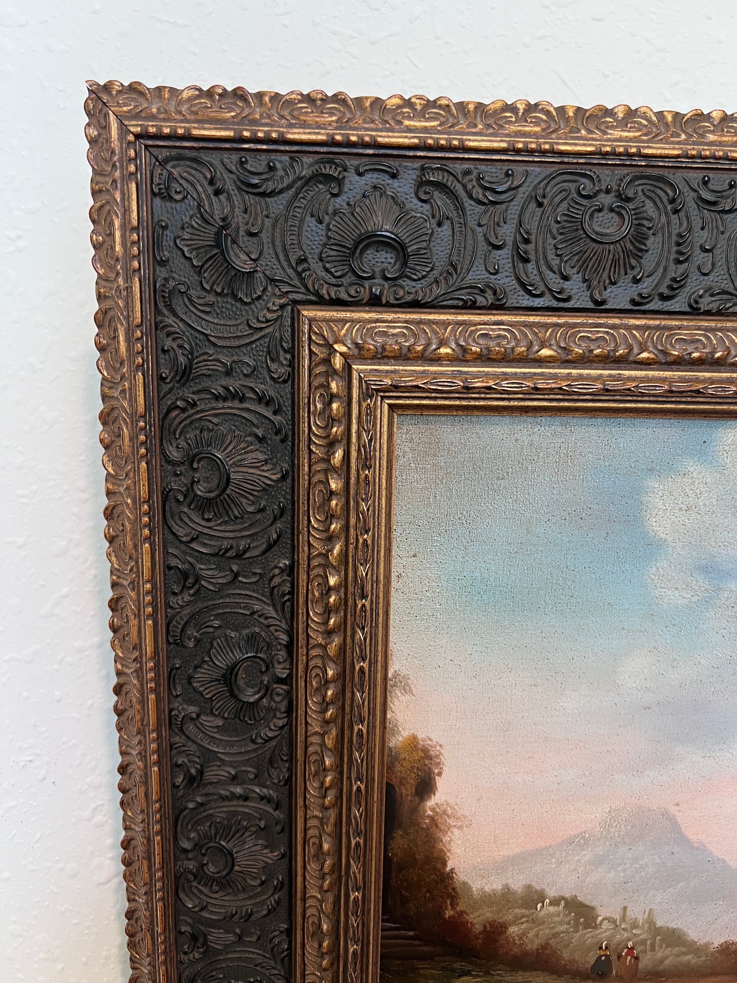 Antique Italian Landscape Oil Painting Signed Rastelli European School