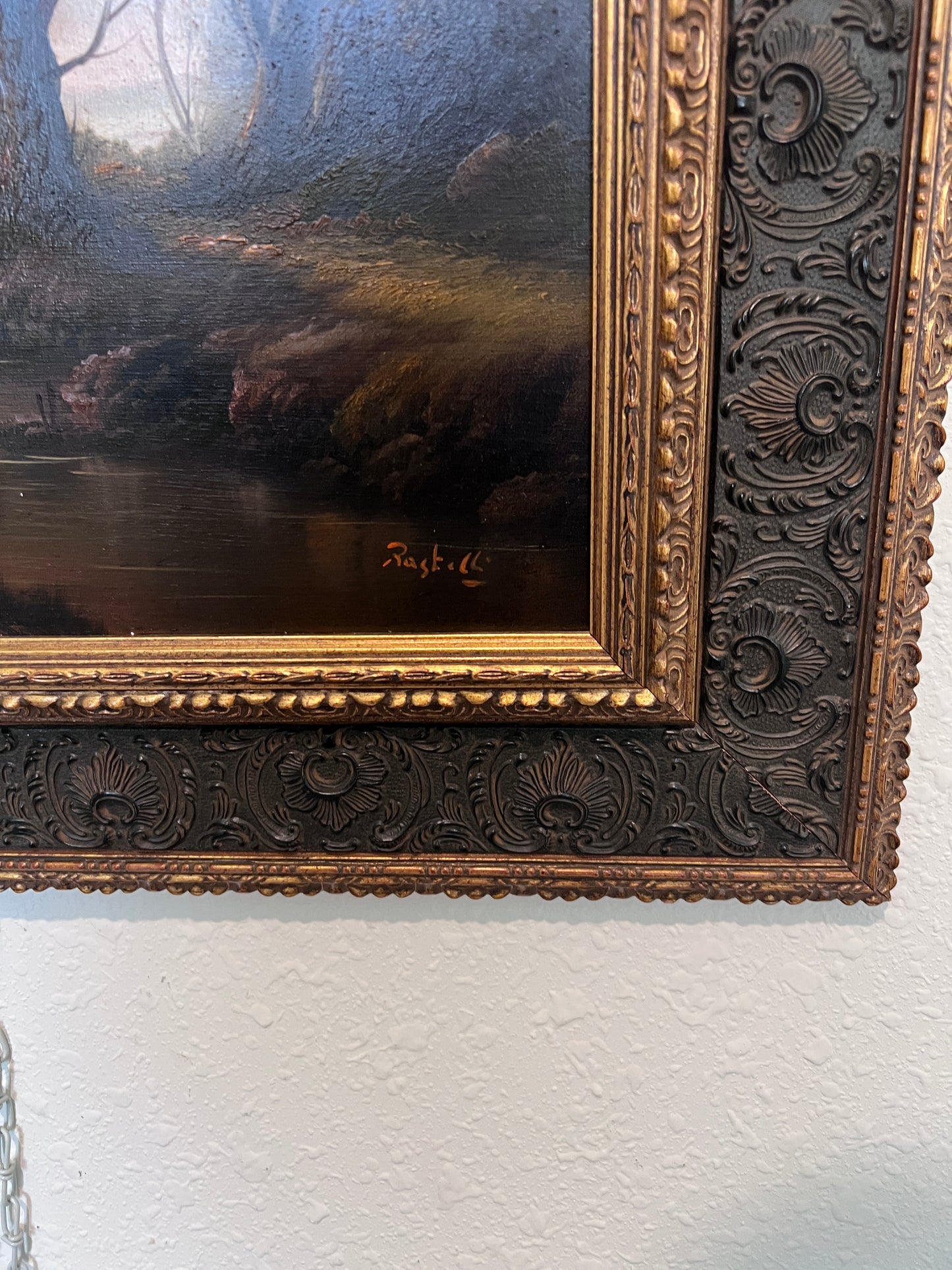 Antique Italian Landscape Oil Painting Signed Rastelli European School