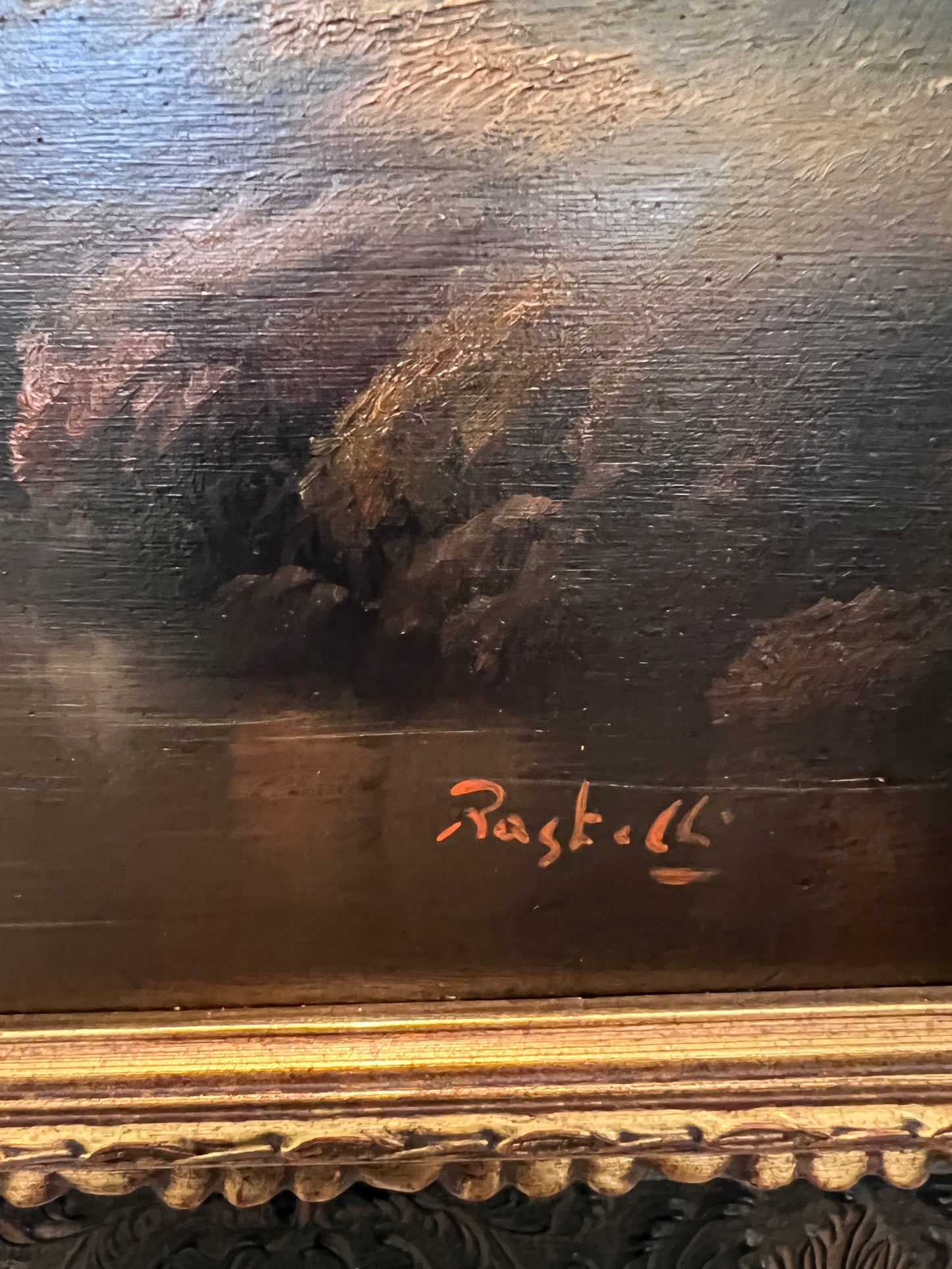 Antique Italian Landscape Oil Painting Signed Rastelli European School