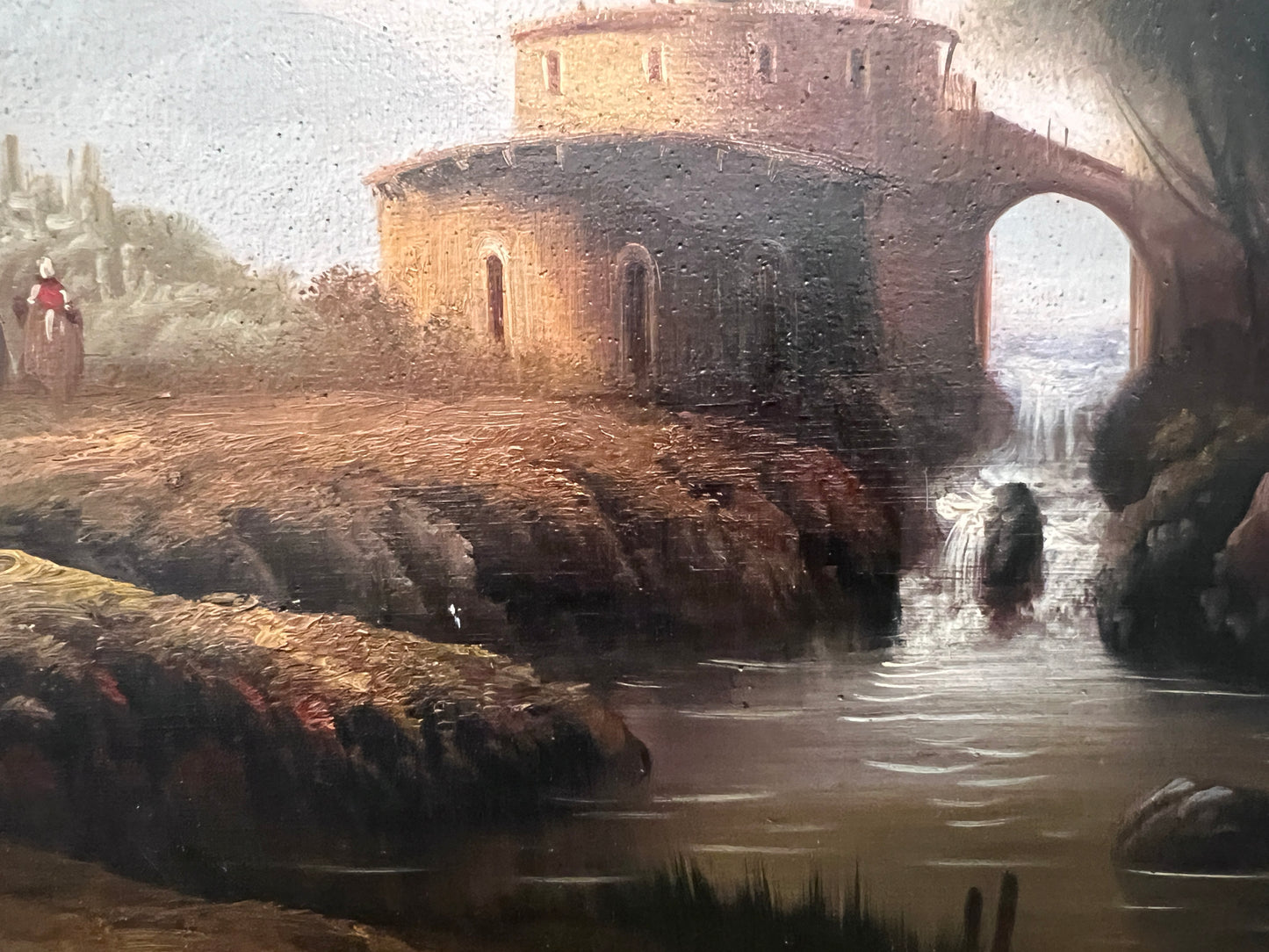 Antique Italian Landscape Oil Painting Signed Rastelli European School