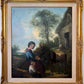 Antique 19 century Pastoral Genre Original Oil Canvas Painting European School