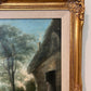 Antique 19 century Pastoral Genre Original Oil Canvas Painting European School
