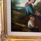 Antique 19 century Pastoral Genre Original Oil Canvas Painting European School