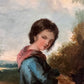 Antique 19 century Pastoral Genre Original Oil Canvas Painting European School