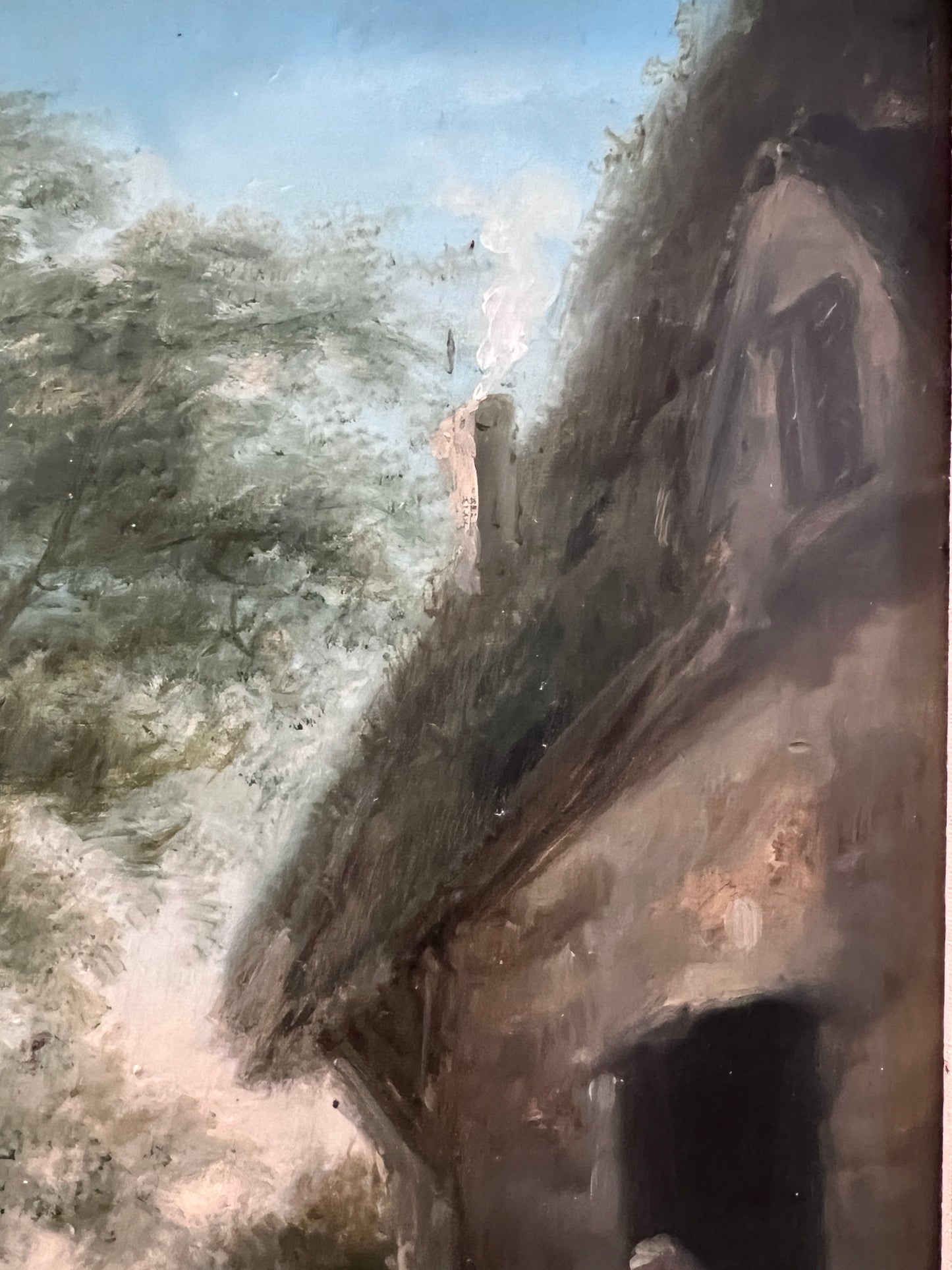 Antique 19 century Pastoral Genre Original Oil Canvas Painting European School