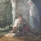 Antique 19 century Pastoral Genre Original Oil Canvas Painting European School