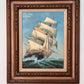 Majestic Tall Ship Original Oil Painting on canvas – Signed Hoffman – Framed