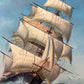 Majestic Tall Ship Original Oil Painting on canvas – Signed Hoffman – Framed