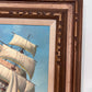 Majestic Tall Ship Original Oil Painting on canvas – Signed Hoffman – Framed