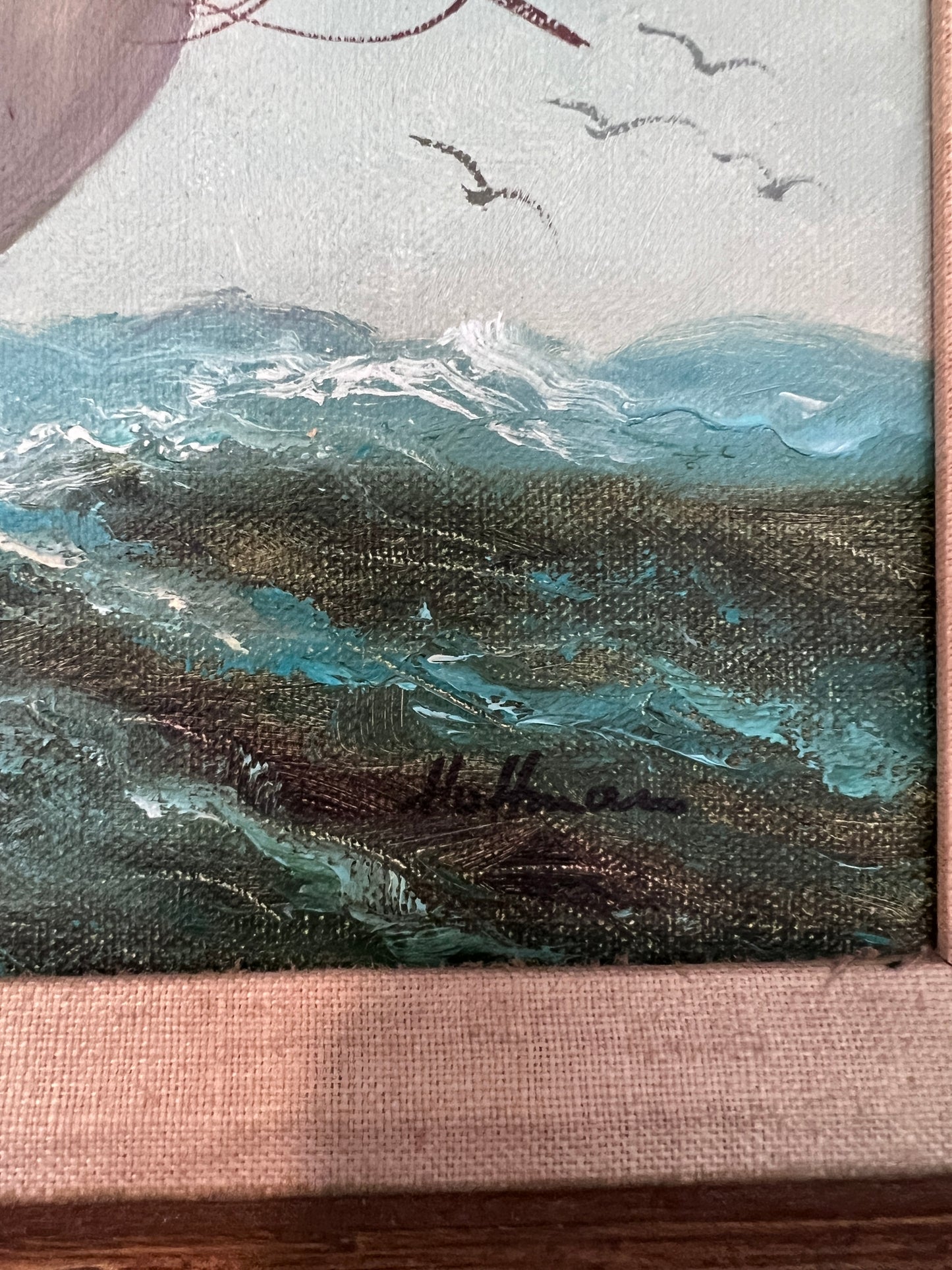 Majestic Tall Ship Original Oil Painting on canvas – Signed Hoffman – Framed