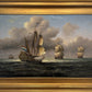 Vintage Maritime Seascape Oil Painting with Dutch Ships Nautical Naval Art
