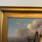 Vintage Maritime Seascape Oil Painting with Dutch Ships Nautical Naval Art