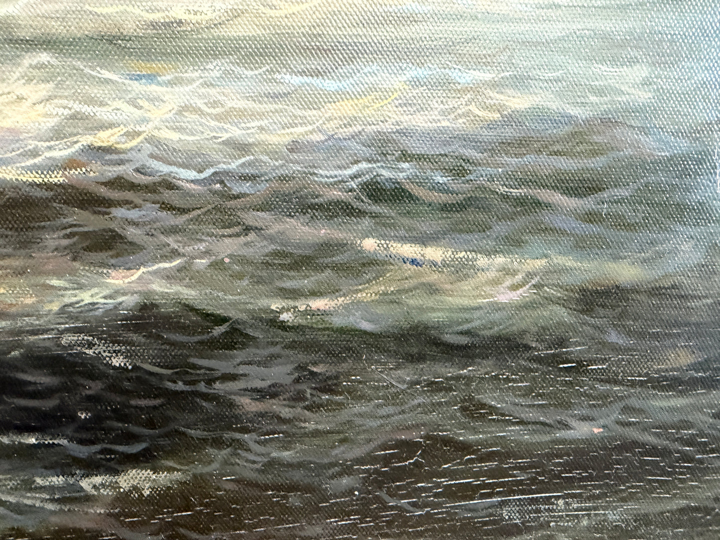 Vintage Maritime Seascape Oil Painting with Dutch Ships Nautical Naval Art