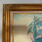 Original Vintage Nautical Sailing Ship Seascape – Oil on Canvas – Framed