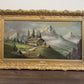 Vintage Alpine Mountain Landscape with Chalet – Oil on Canvas – Signed Rosetto