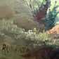 Vintage Alpine Mountain Landscape with Chalet – Oil on Canvas – Signed Rosetto