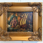 Italian Vintage Maritime Ship Oil Painting by Vasselli Nautical Seascape