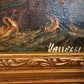 Italian Vintage Maritime Ship Oil Painting by Vasselli Nautical Seascape