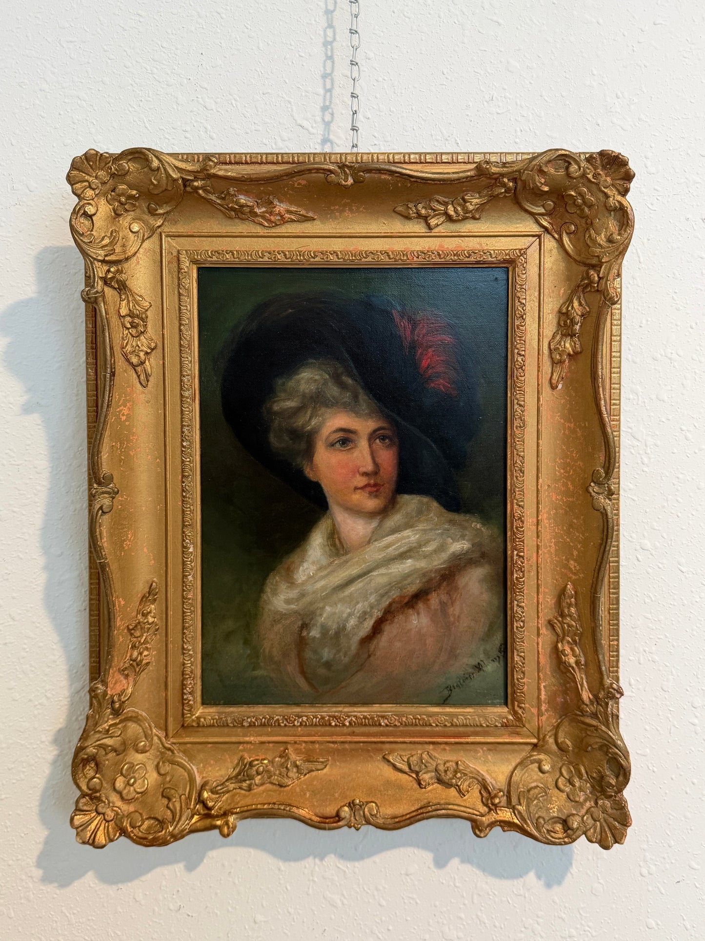 Beatrice Adams (British, 1876-1958) Antique Oil Painting, Portrait of a Lady