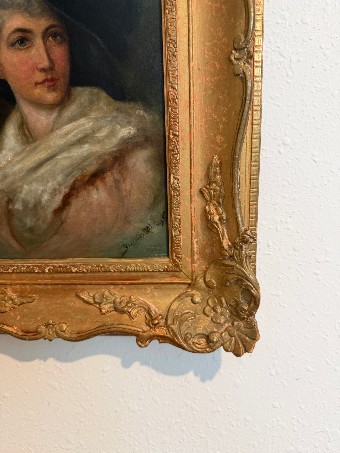 Beatrice Adams (British, 1876-1958) Antique Oil Painting, Portrait of a Lady