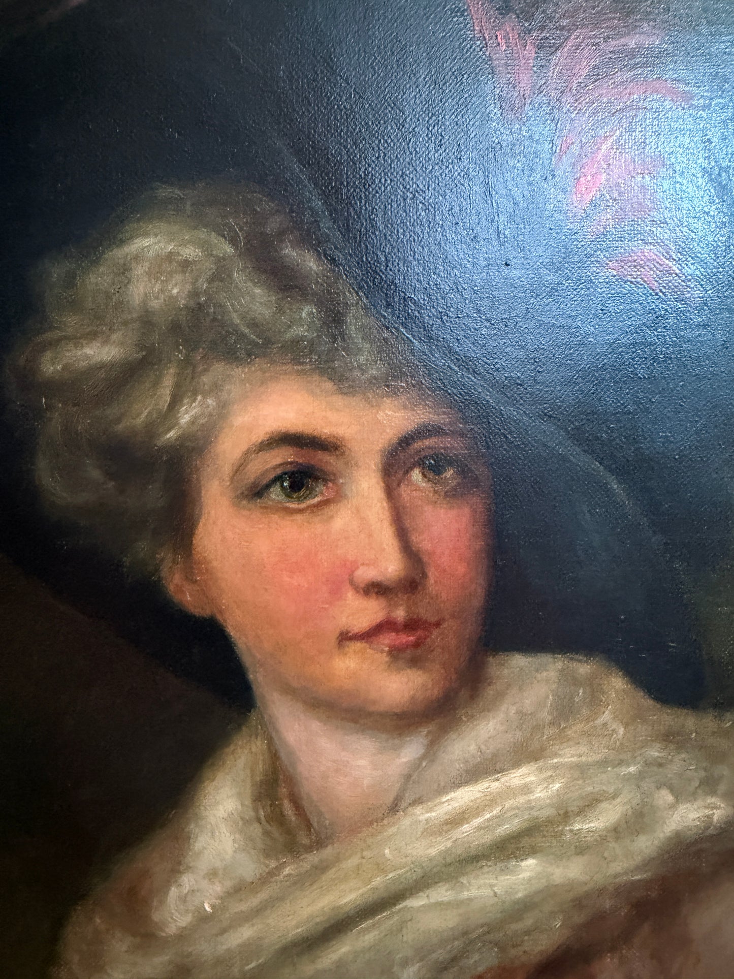 Beatrice Adams (British, 1876-1958) Antique Oil Painting, Portrait of a Lady