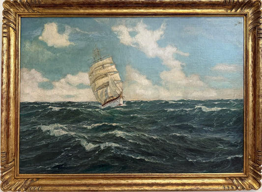 Patrick von Kalckreuth (Germany, 1892–1970) oil on canvas, Antique Seascape