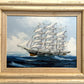 K.Maskell Oil Painting Tall Ship at Sea Maritime Nautical Ocean Seascape, Framed