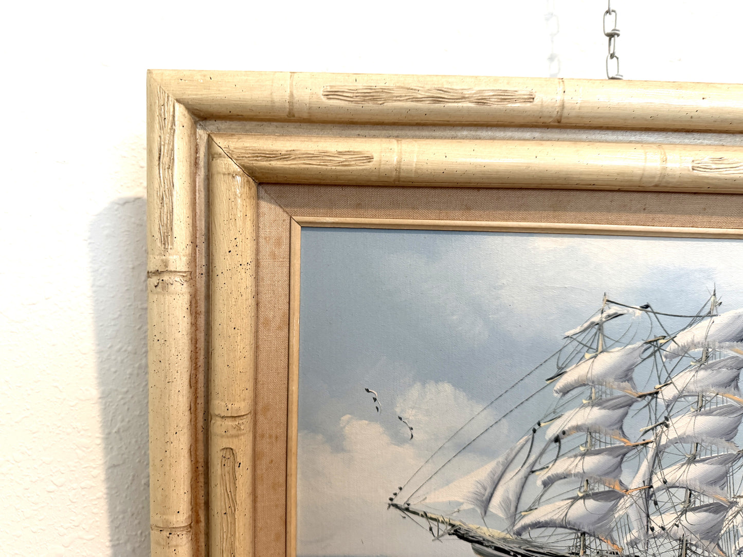 K.Maskell Oil Painting Tall Ship at Sea Maritime Nautical Ocean Seascape, Framed