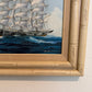 K.Maskell Oil Painting Tall Ship at Sea Maritime Nautical Ocean Seascape, Framed