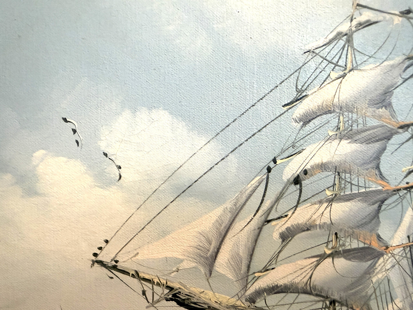 K.Maskell Oil Painting Tall Ship at Sea Maritime Nautical Ocean Seascape, Framed