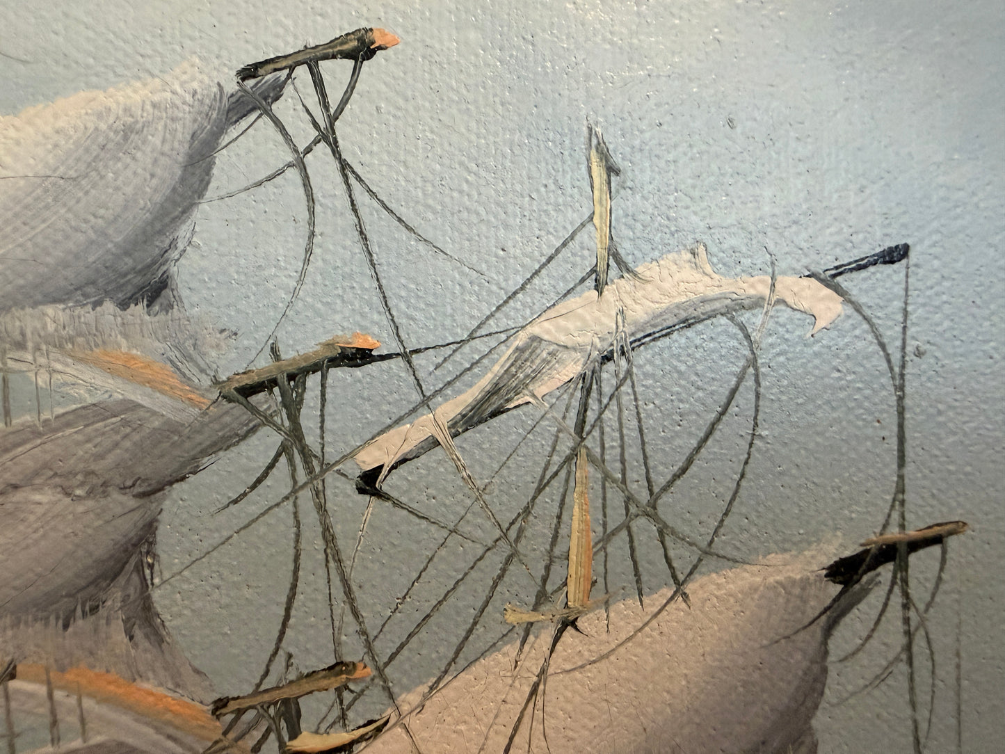 K.Maskell Oil Painting Tall Ship at Sea Maritime Nautical Ocean Seascape, Framed