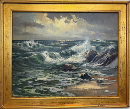 Vintage Original Maritime Oil Painting – Signed Mody Kersten (German) Seascape