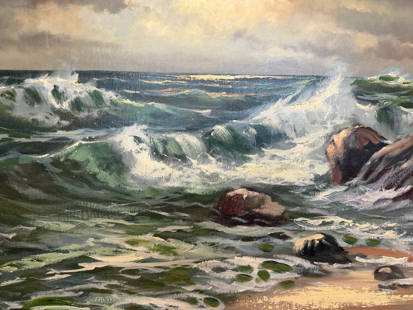 Vintage Original Maritime Oil Painting – Signed Mody Kersten (German) Seascape