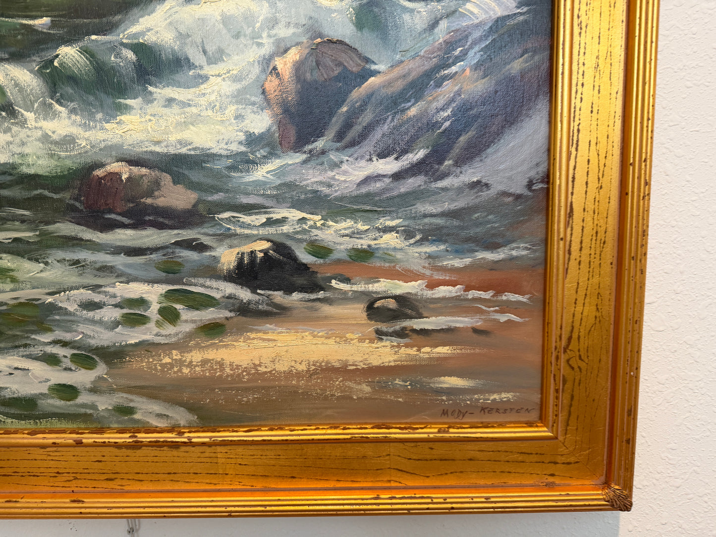 Vintage Original Maritime Oil Painting – Signed Mody Kersten (German) Seascape