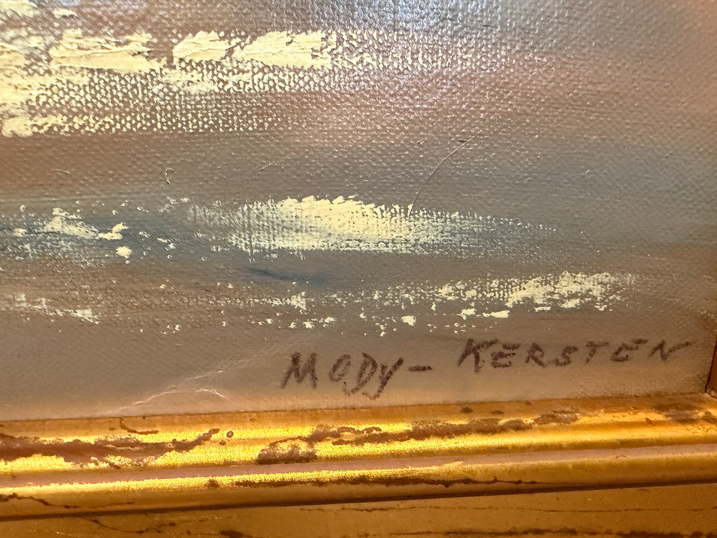 Vintage Original Maritime Oil Painting – Signed Mody Kersten (German) Seascape