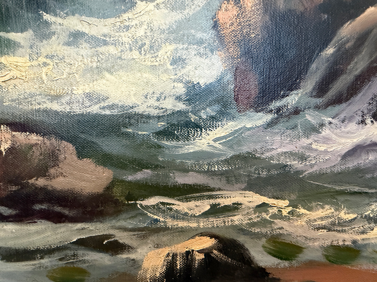 Vintage Original Maritime Oil Painting – Signed Mody Kersten (German) Seascape