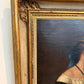 Antique 1868 Oil Portrait Young Woman European Lady Gilt Frame 19th Century
