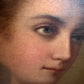 Antique 1868 Oil Portrait Young Woman European Lady Gilt Frame 19th Century