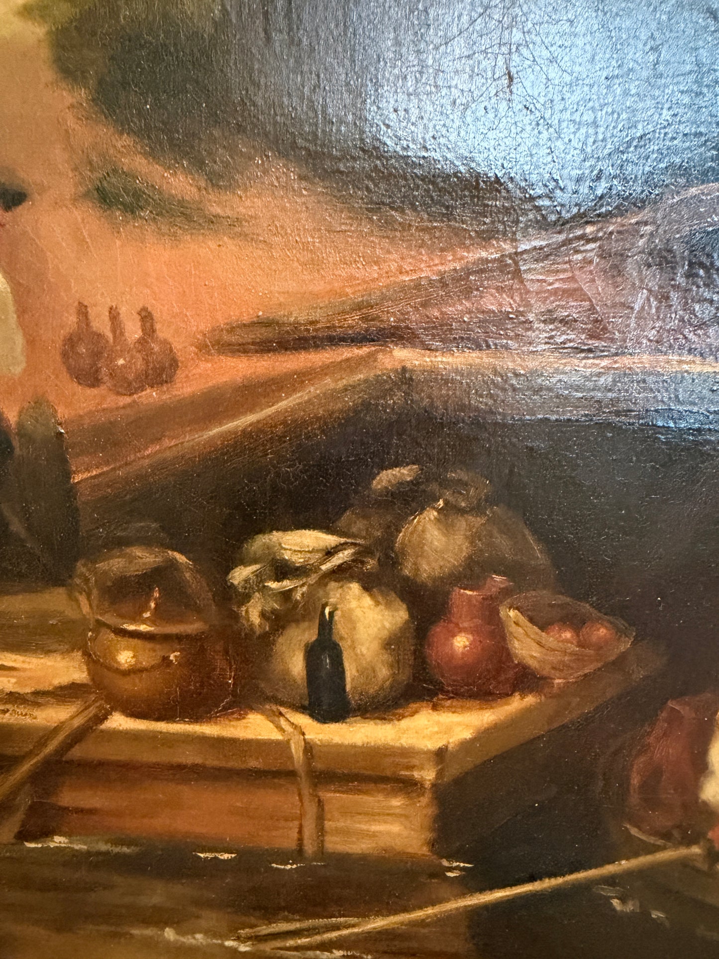 Antique 19th Century British Oil Painting by G. Wylle Rural Landscape Gilt Frame