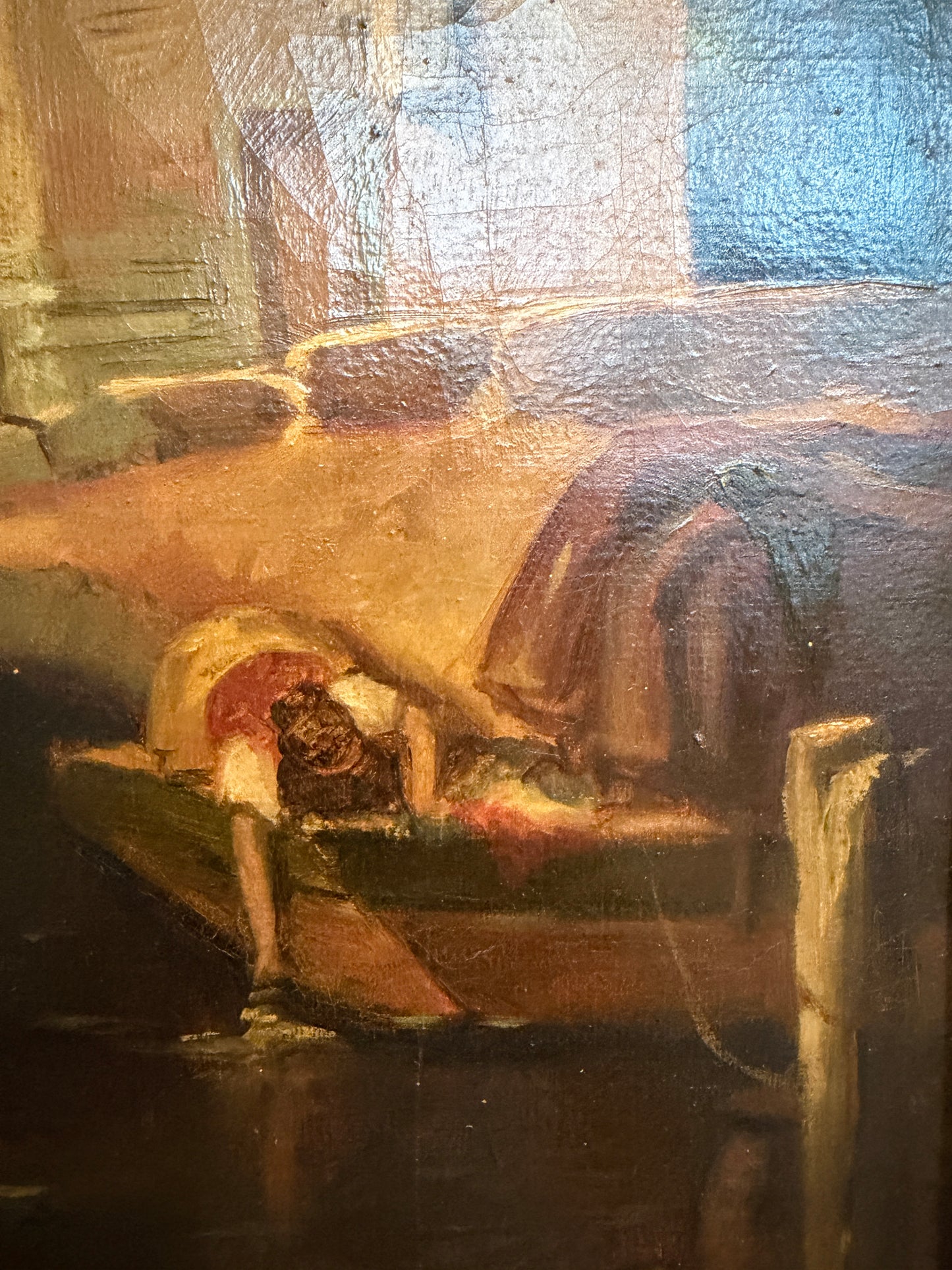 Antique 19th Century British Oil Painting by G. Wylle Rural Landscape Gilt Frame