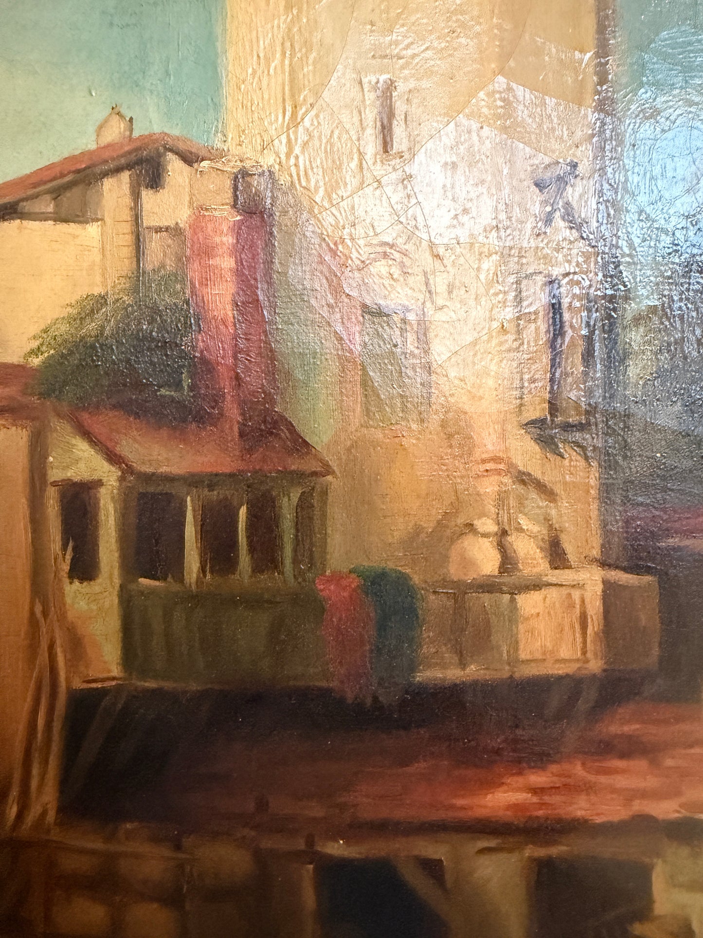 Antique 19th Century British Oil Painting by G. Wylle Rural Landscape Gilt Frame