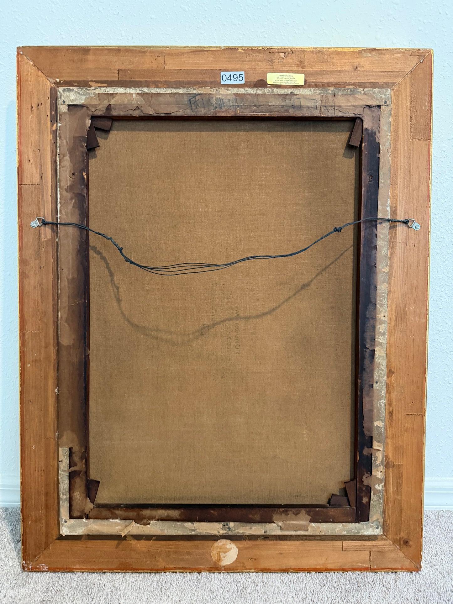 Antique 19th Century British Oil Painting by G. Wylle Rural Landscape Gilt Frame