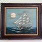 K.Maskell painting on canvas, seascape, Sailing Ship in the Ocean, Framed