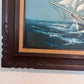 K.Maskell painting on canvas, seascape, Sailing Ship in the Ocean, Framed