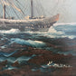 K.Maskell painting on canvas, seascape, Sailing Ship in the Ocean, Framed