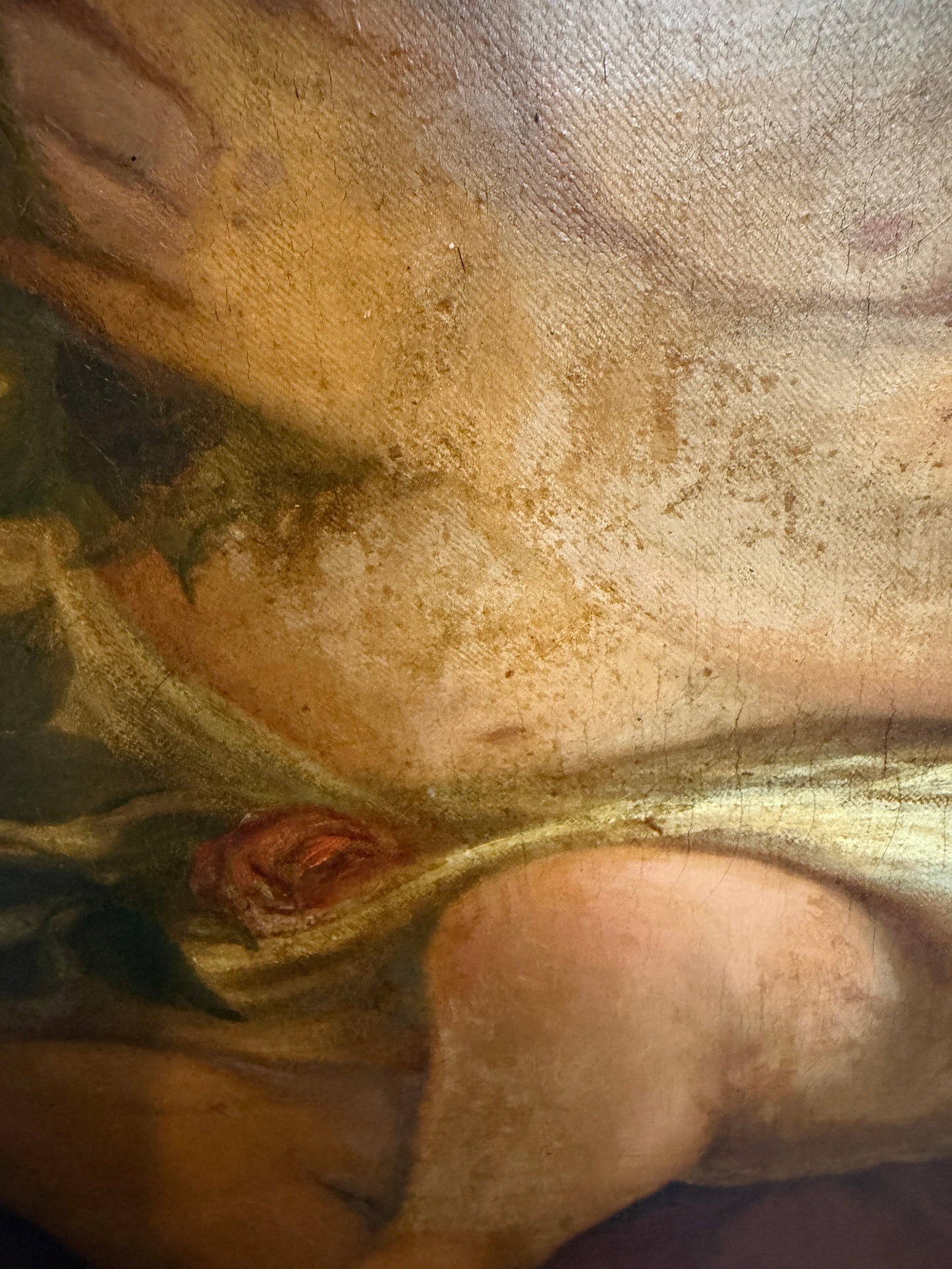 Antique 19th c. Mother & Child Oil Painting in Gilt Frame Victorian Continental